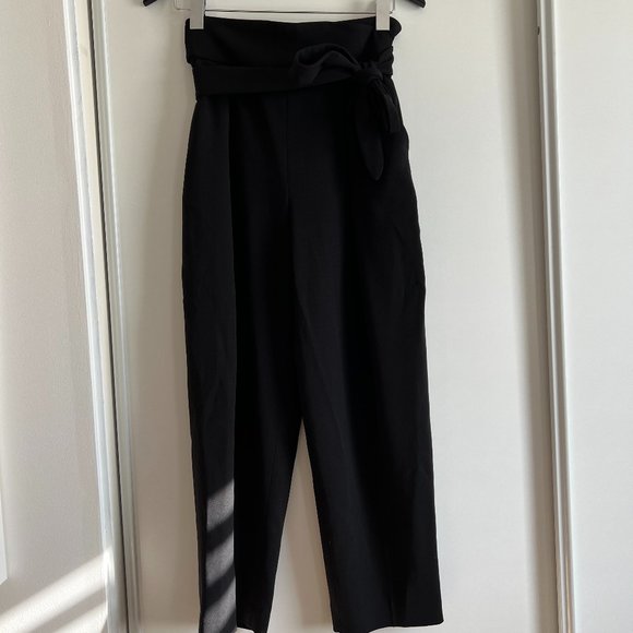 Aritzia Wilfred | Feuille Black Paperbag Belt Pants - Picture 10 of 11